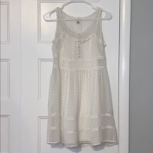 NWOT Quiksilver White Dress With Black Polka Dots